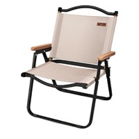 午憩宝 户外折叠椅 卡其色 大号 黑色椅架