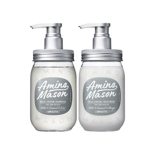 Amino mason 洗发水护发素原装进口女无硅油氨基酸 洗护套装450ml*2（清爽型）