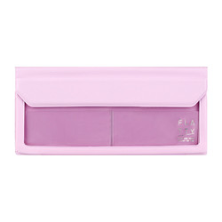 KING JIM 锦宫 FLATTY系列 5358 透明磁扣文具袋 粉色 单个装