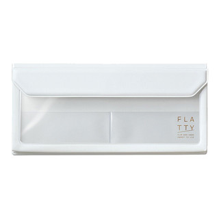 KING JIM 锦宫 FLATTY系列 5358 透明磁扣文具袋 白色 单个装