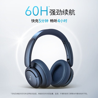 SoundCore 声阔 Life头戴式耳机无线蓝牙多模式双馈降噪长久续航主动降噪适用苹果华为手机 蓝色