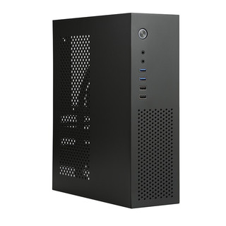 SKTC A10迷你可卧式可立式MATX24.4*24.4主板小1U电源7.3LHTPC紧凑电脑机箱 黑色