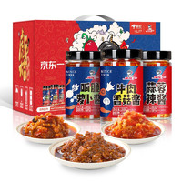 辣妹子 虎酱六福辣椒酱组合 牛肉香菇酱+蒜蓉辣酱+响脆萝卜酱 1080g