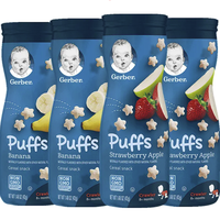 Gerber 嘉宝 星星泡芙 美版 草莓苹果味+香蕉味 42g*4罐