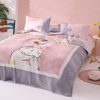 MERCURY 水星家纺 猫小闹法兰绒毯床上用品