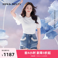 MISS SIXTY 江疏影同款Miss Sixty2022夏季新款牛仔短裤女珍珠钉花破洞裙裤