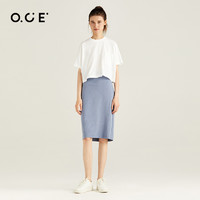 OCE 圆领t恤女2022年夏季新款休闲宽松纯色体恤贴身柔软短袖上衣潮