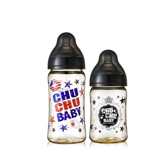 CHUCHU BABY 啾啾 婴儿PPSU奶瓶 黑160ml+240ml (赠礼包B)