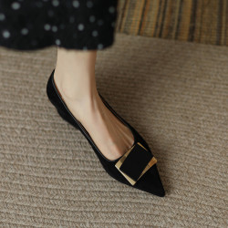 休闲女鞋_fanglovefang 方爱芳 女士真皮粗跟单鞋 fd1880hs多少钱