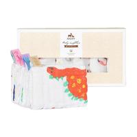 口水巾手帕婴儿纯棉水洗纱布宝宝擦脸巾口水巾方巾 随机花色（两条装）30CM*30CM
