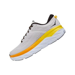 HOKA ONE ONE 邦代系列 Bondi 7 男子跑鞋 1110518-NCRY 云雾灰/镭射黄 45