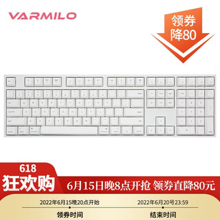 VARMILO 阿米洛 VA108Mac 108键 有线机械键盘 白色 Cherry红轴 单光