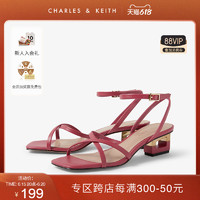 CHARLES & KEITH CHARLES&KEITH;女鞋CK1-60280252交叉带露趾中跟凉鞋