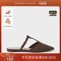 CHARLES & KEITH [618活动]CHARLES＆KEITH女鞋CK1-70900255编织鞋面尖头凉拖鞋
