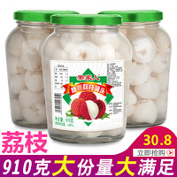 果家人 糖水荔枝罐头水果果肉食品整箱910克2瓶大份量烘培原料商用  910克荔枝2瓶