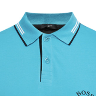 Hugo Boss 雨果博斯 男士短袖POLO衫 50412675 蓝色/黑色 XL