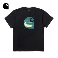 carhartt WIP C LOGO夜月热带岛屿图案印花短袖T恤 030185I