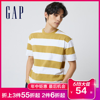 Gap 盖璞 男女装纯棉短袖T恤592502 夏季情侣款休闲重磅上衣潮