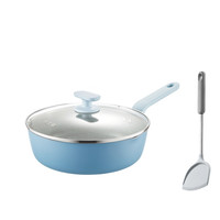 COOKER KING 炊大皇 JG28DCLH 深煎锅(28cm、有涂层、不粘、铝合金、蓝灰色、带盖、带硅胶铲)