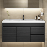 VINDAZ 卫达斯 WDZ-YG01 实木浴室柜+抽拉龙头 黑色 100cm 普通款