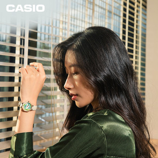 卡西欧(CASIO)手表 SHEEN时尚优雅小表盘手表时尚腕表 SHE-4528D-7A 复古纯蓝 皮质表带