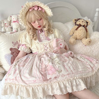 Three Puppets 三木偶 Lolita洛丽塔 兔子童话国 op短袖连衣裙
