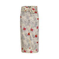 ZARA 女士印花开叉休闲半截裙 03027710727