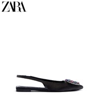 ZARA 女鞋 黑色装饰细节露跟平底穆勒鞋 2532910 040