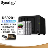 Synology 群晖 DS920+ 搭配4块希捷(Seagate) 4TB酷狼IronWolf ST4000VN006硬盘 套装