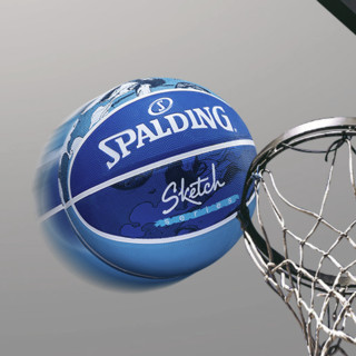 SPALDING 斯伯丁 蓝色冲浪 橡胶篮球 84-448Y