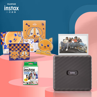 富士instax Link WIDE 立拍立得 手机照片打印机 相机 送礼品宽幅便携口袋无线相片打印机 摩卡灰 摩卡灰 含爱TA·宠TA配件盒