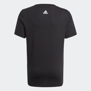 adidas阿迪达斯官网大童装舒适圆领运动短袖T恤GN4006 黑色/白 152CM 黑色/白 140CM