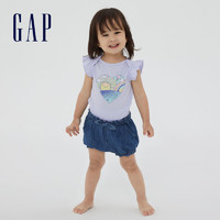 Gap 盖璞 布莱纳婴儿纯棉连体衣681680 夏季新款童装短袖包屁衣潮