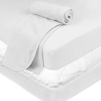 american baby company 婴儿床和幼儿套装，床垫套，床单，保暖毯，白色
