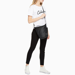 Calvin Klein 卡尔文·克莱 CK女包层叠LOGO轻便背提两用水桶包DH2261K9900
