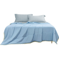 京东京造 云柔双蛋白抗菌夏被 蓝色 200*230cm