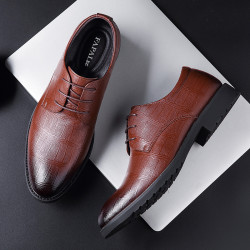 fapai法派新品男士商务休闲皮鞋英伦风系带男鞋通勤正装鞋夏季