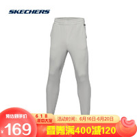 SKECHERS 斯凯奇 运动男子加绒束脚修身长裤P421M016 P421M016-004T高楼灰 S