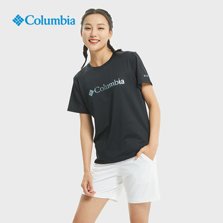 哥伦比亚户外春夏情侣同款速干降温凉爽透气运动短袖T恤AE0543 011 L(180/100A)