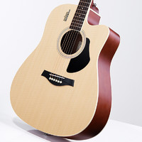 卢森 G12单板民谣吉他初学者面单木吉他儿童入门吉它男女生旅行乐器 G12-41英寸单板-原木色