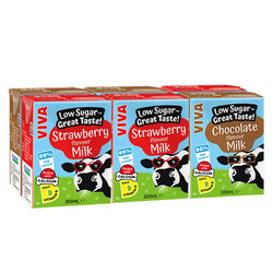 Viva 万岁牌 进口牛奶韦沃VIVA草莓巧克力牛奶200ml*6低糖含钙儿童风味早餐奶