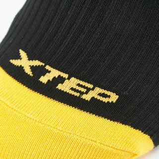 XTEP 特步 男子运动袜 879139540024 黑黄色 3双装