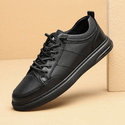 camel骆驼男款头层牛皮时尚潮流小白鞋休闲舒适轻便套脚式板鞋