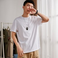 唐狮恤男短袖夏季新款纯色圆领男装修身韩版潮流打底衫_ C款/漂白，S、XL预售2月20日发货 S
