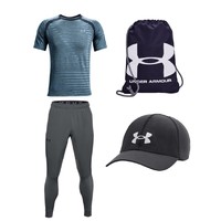 安德玛 男子运动长裤+速干T恤+运动背包+棒球帽