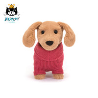 英国jELLYCAT2022年新品粉色毛线衫腊肠犬儿童玩具毛绒安抚玩偶