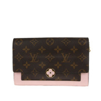 LOUIS VUITTON 中古95新LV/路易威登女包帆布拼皮老花FLORE系列单肩包