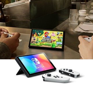 Nintendo 任天堂 Switch游戏主机 OLED版 白色+马车8+健身环