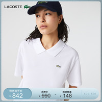  法国拉科斯特 LACOSTE女装22夏季新款休闲宽松透气短袖POLO衫女|PF1491 34 001/白色