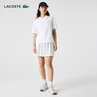 LACOSTE 法国鳄鱼女装22夏季新款休闲宽松透气短袖POLO衫女|PF1491 34 001/白色